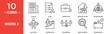 © Raw - Work Icon Set Featuring Office, Task, Teamwork, and Remote Work Symbols