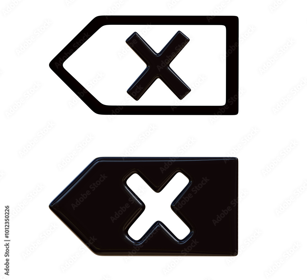 Delete icon keyboard 3d on png transparent background. Stock ...
