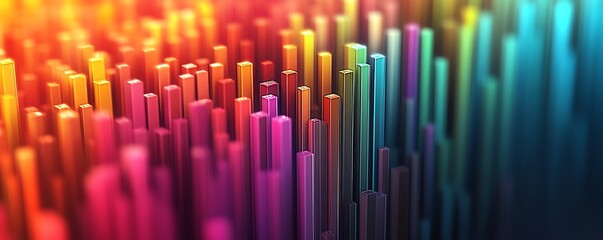 Engaging bar charts with multiple colors showing stock market fluctuations or colorful financial data for investment analysis