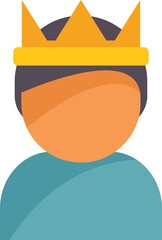 Poster - This colorful vector illustration shows a person wearing a crown, symbolizing leadership, authority, and power