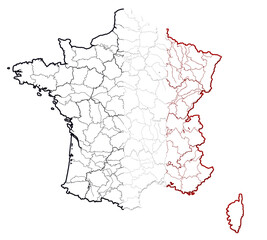 Wall Mural - white map of France, symbol icon, isolated