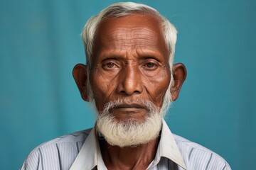 Wall Mural - Portrait of an old Indian man with white beard and mustache.