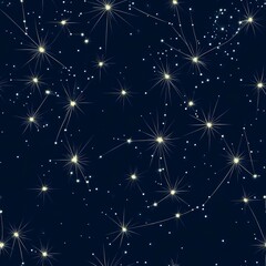 Wall Mural - starry night sky in a seamless pattern.