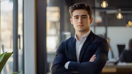 Wall Mural - Portrait of a Confident Young Man in a Suit