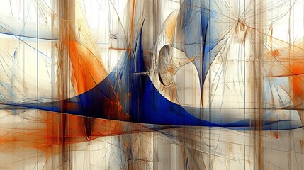 Canvas Print - Market Momentum Zoomed in Financial Chart with Abstract Shapes Representing Growth and Innovation