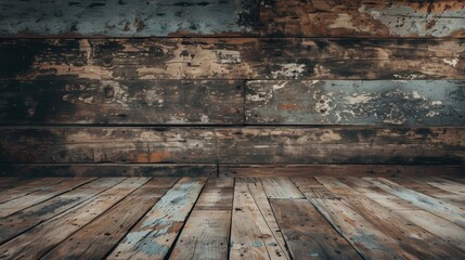 Sticker - Rustic Wooden Background with Textured Surface