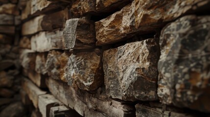 Poster - Textured Stone Wall in Natural Setting