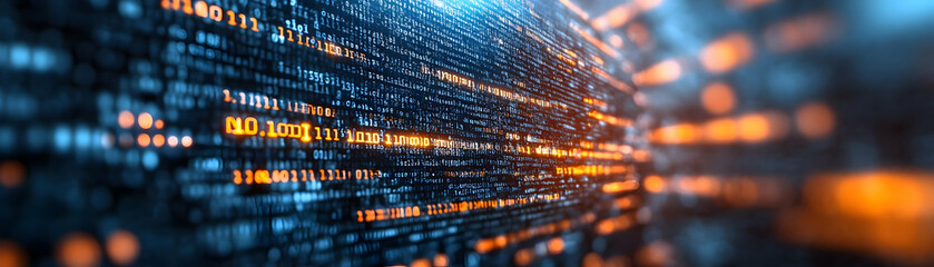 abstract background binary code data stream technology illustration