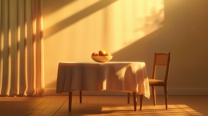 Canvas Print - Light and Shadow on a Quiet Table Setting