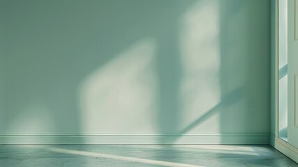 Wall Mural - Soft Light in Minimalist Room with Green Walls
