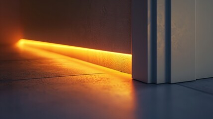 Sticker - Glowing Light Beneath Doorway in Modern Interior