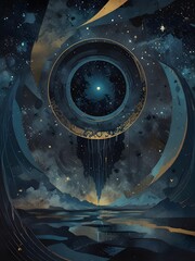 Wall Mural - Abstract Grungy Space Moonscape