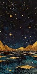 Wall Mural - Abstract Grungy Space Moonscape
