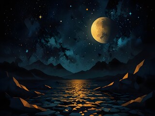 Wall Mural - Abstract Grungy Space Moonscape