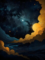 Wall Mural - Abstract Grungy Space Moonscape
