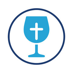 wine with cross black silhouette icon design