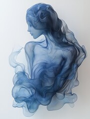 Wall Mural - A female form made from blue energy. 