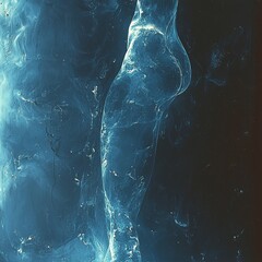 Wall Mural - A female form made from blue energy. 