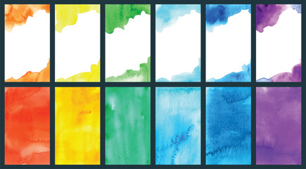 Wall Mural - big set of bright vector colorful watercolor background for poster, brochure or flyer