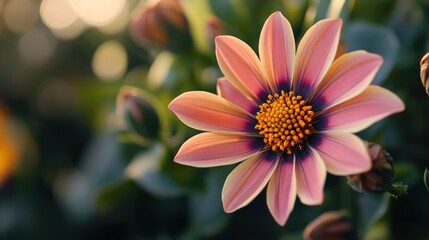 Wall Mural - Pink Flower with Yellow Center