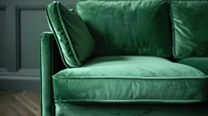 Sticker - Elegant Green Velvet Sofa for Modern Interiors