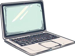 Open laptop with blank screen