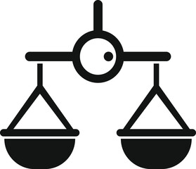 Wall Mural - This simple balance scale icon represents justice and law