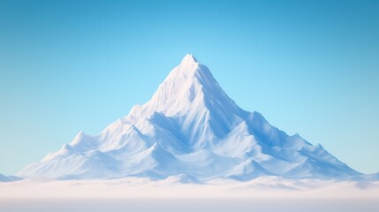 Wall Mural - Snow-capped Mountain Peak Above the Clouds.