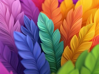 Canvas Print - Abstract Colorful Paper Leaves.