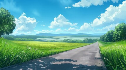 beautiful anime background of landscape