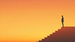 © ChimE - An inspired businessman ascends steps at dawn, embodying the journey toward success in a vibrant, hopeful atmosphere.
