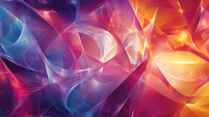 Wall Mural - abstract geometric shapes fractals intricate patterns generative art gradient modern contemporary br