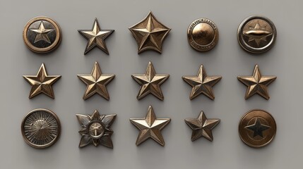 Gold Star Badges Collection