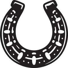 Horseshoe logo silhouette vector black and white