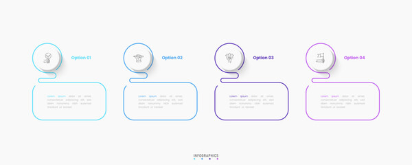 Wall Mural - vector infographic label design template with icons and 4 options or steps. can be used for process 