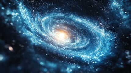 Wall Mural - a swirling, abstract nebula of data, with a single, luminous star at its center, representing a secu