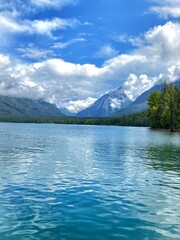 Looking at mountains across the lake 