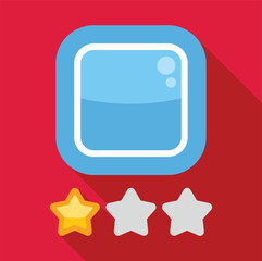 Canvas Print - Simple flat design illustration of user experience with a mobile app receiving a one star rating