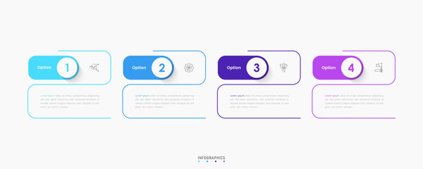 Vector Infographic label design template with icons and 4 options or steps. Can be used for process diagram, presentations, workflow layout, banner, flow chart, info graph.