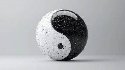 Black and white yin-yang symbol isolated on a solid background representing balance and harmony