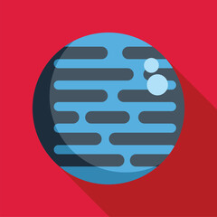 Poster - Minimalist illustration representing a blue planet with craters, ideal for projects related to space, astronomy, or science fiction