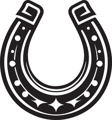 Horseshoe logo silhouette vector black and white