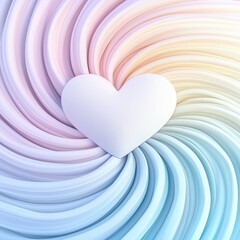 Sticker - Abstract Heart on Swirling Background.