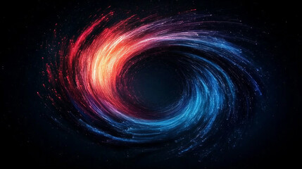 Wall Mural - abstract swirling nebula with red and blue colors on a black background.
