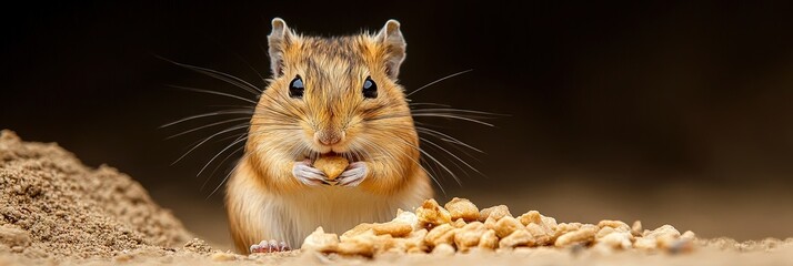 Wall Mural - gerbil eating 