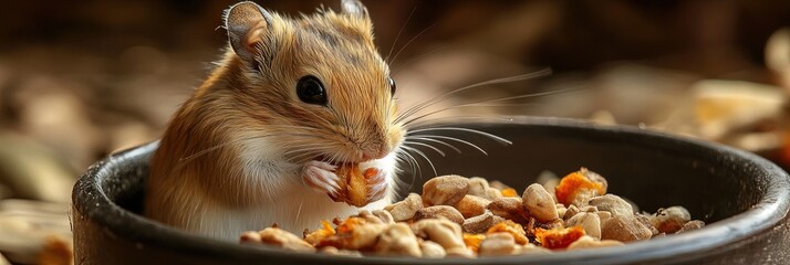 Wall Mural - gerbil eating 