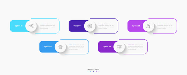 Vector Infographic label design template with icons and 5 options or steps. Can be used for process diagram, presentations, workflow layout, banner, flow chart, info graph.