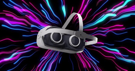 Poster - Animation of vr headset over light trails of data transfer