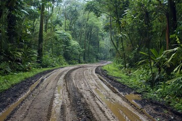 Sticker - Muddy path in forest