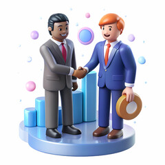 Soft focus business people shaking hands over digital background concept as A soft focus image depicting business professionals shaking hands over a subtle digital abstract background. The scene conve